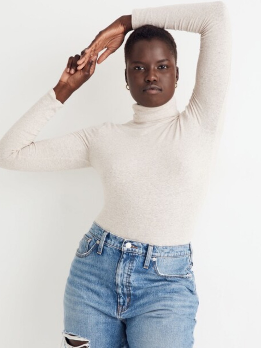 Madewell Cream Turtleneck Bodysuit NWT